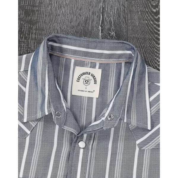 Dubinik®50% Viscose derived from Bamboo,50% Polyester Mens Short Sleeve Western Cowboy Pearl Snap Casual Plaid Shirts for Men