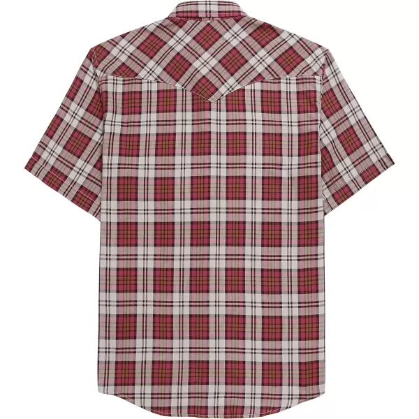 Dubinik®50% Viscose derived from Bamboo,50% Polyester Mens Short Sleeve Western Cowboy Pearl Snap Casual Plaid Shirts for Men