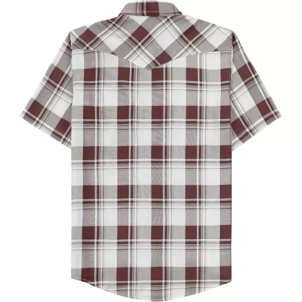 Dubinik®50% Viscose derived from Bamboo,50% Polyester Mens Short Sleeve Western Cowboy Pearl Snap Casual Plaid Shirts for Men
