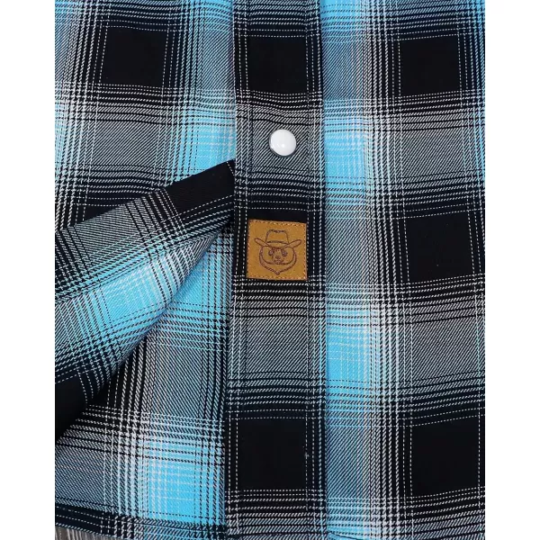 Dubinik®50% Viscose derived from Bamboo,50% Polyester Mens Short Sleeve Western Cowboy Pearl Snap Casual Plaid Shirts for Men