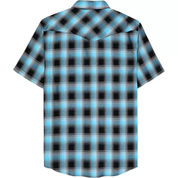 Dubinik®50% Viscose derived from Bamboo,50% Polyester Mens Short Sleeve Western Cowboy Pearl Snap Casual Plaid Shirts for Men
