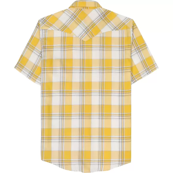 Dubinik®50% Viscose derived from Bamboo,50% Polyester Mens Short Sleeve Western Cowboy Pearl Snap Casual Plaid Shirts for Men