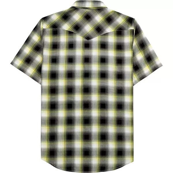 Dubinik®50% Viscose derived from Bamboo,50% Polyester Mens Short Sleeve Western Cowboy Pearl Snap Casual Plaid Shirts for Men