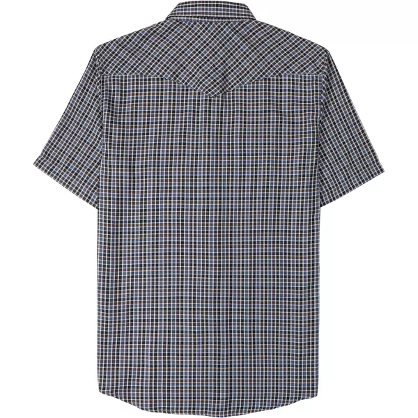 Dubinik®50% Viscose derived from Bamboo,50% Polyester Mens Short Sleeve Western Cowboy Pearl Snap Casual Plaid Shirts for Men