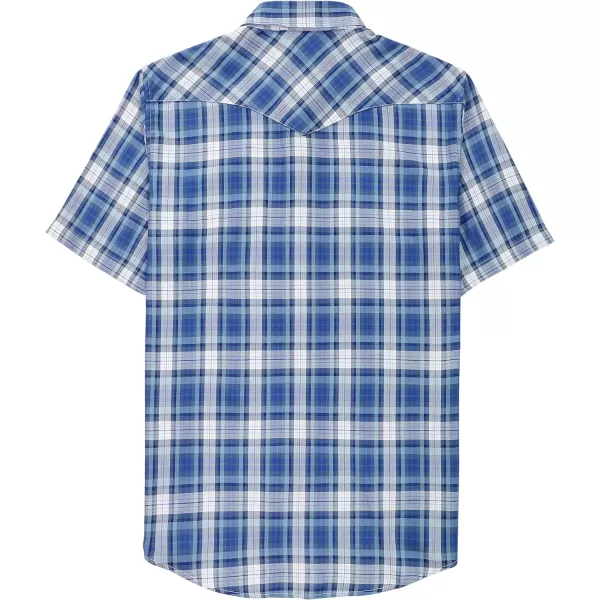 Dubinik®50% Viscose derived from Bamboo,50% Polyester Mens Short Sleeve Western Cowboy Pearl Snap Casual Plaid Shirts for Men