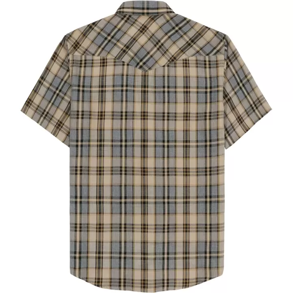 Dubinik®50% Viscose derived from Bamboo,50% Polyester Mens Short Sleeve Western Cowboy Pearl Snap Casual Plaid Shirts for Men