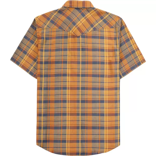 Dubinik®50% Viscose derived from Bamboo,50% Polyester Mens Short Sleeve Western Cowboy Pearl Snap Casual Plaid Shirts for Men