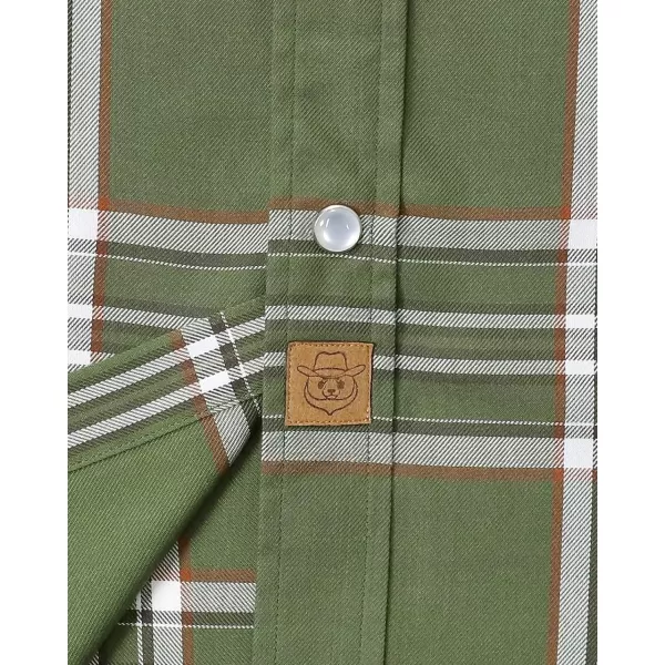 Dubinik®50% Viscose derived from Bamboo,50% Polyester Mens Short Sleeve Western Cowboy Pearl Snap Casual Plaid Shirts for Men