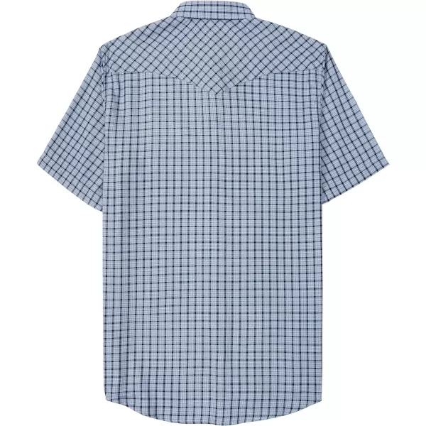 Dubinik®50% Viscose derived from Bamboo,50% Polyester Mens Short Sleeve Western Cowboy Pearl Snap Casual Plaid Shirts for Men