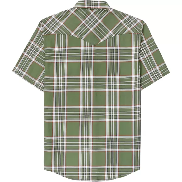 Dubinik®50% Viscose derived from Bamboo,50% Polyester Mens Short Sleeve Western Cowboy Pearl Snap Casual Plaid Shirts for Men