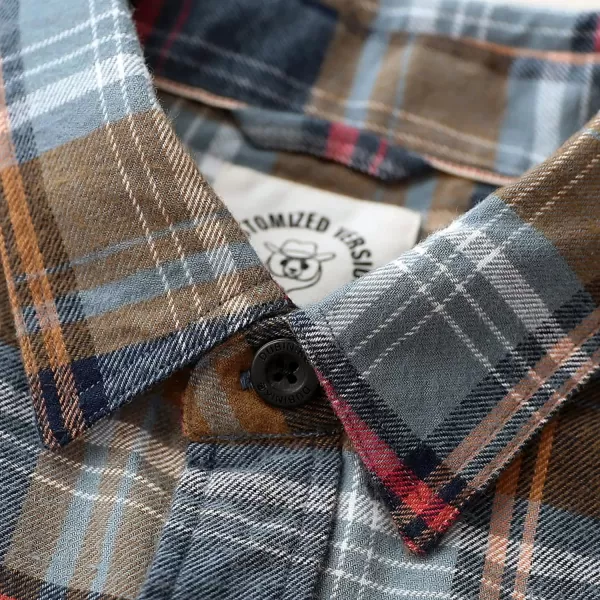 Dubinik®Mens Flannel Shirts Long Sleeve Flannel Shirt for Men Warm Casual Soft Cotton Button Down Plaid Mens Flannel Shirt