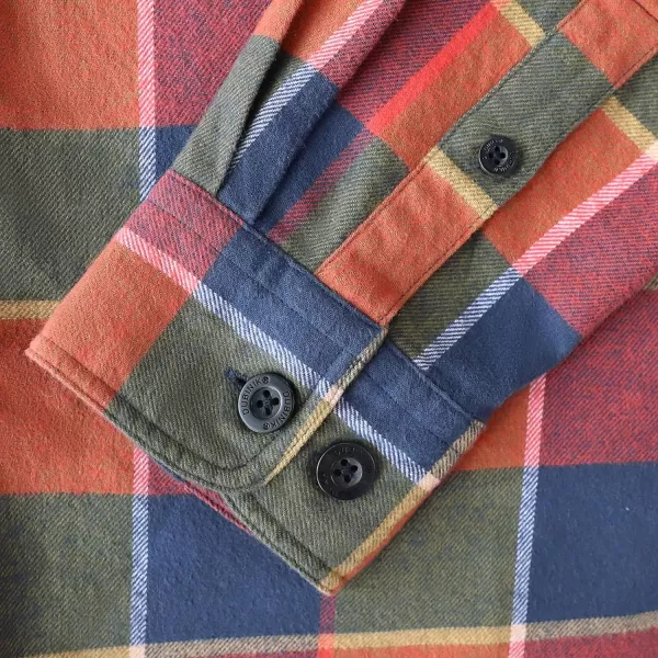 Dubinik®Mens Flannel Shirts Long Sleeve Flannel Shirt for Men Warm Casual Soft Cotton Button Down Plaid Mens Flannel Shirt