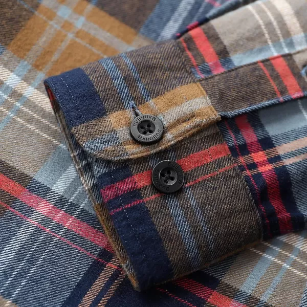 Dubinik®Mens Flannel Shirts Long Sleeve Flannel Shirt for Men Warm Casual Soft Cotton Button Down Plaid Mens Flannel Shirt
