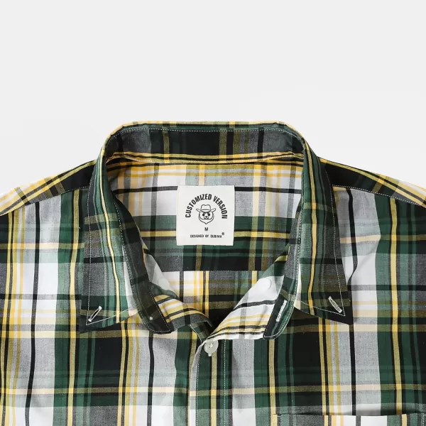 Dubinik®Mens Shirts Long Sleeve Shirts for Men Casual Button Down Vintage Plaid Pocket Soft Mens Button Up Shirts Long Sleeve