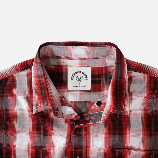 Dubinik®Mens Shirts Long Sleeve Shirts for Men Casual Button Down Vintage Plaid Pocket Soft Mens Button Up Shirts Long Sleeve
