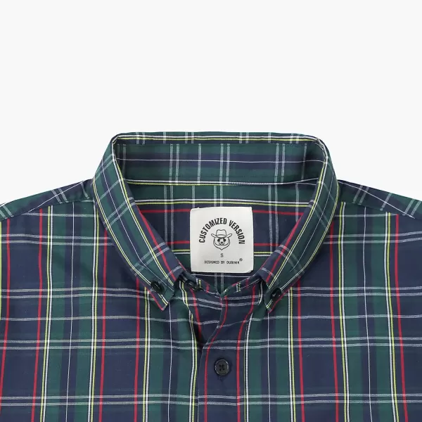 Dubinik®Mens Shirts Long Sleeve Shirts for Men Casual Button Down Vintage Plaid Pocket Soft Mens Button Up Shirts Long Sleeve