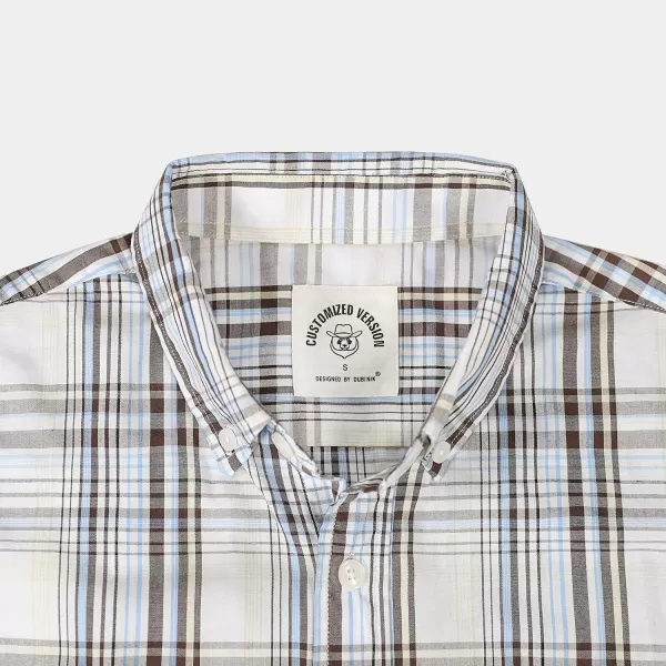 Dubinik®Mens Shirts Long Sleeve Shirts for Men Casual Button Down Vintage Plaid Pocket Soft Mens Button Up Shirts Long Sleeve