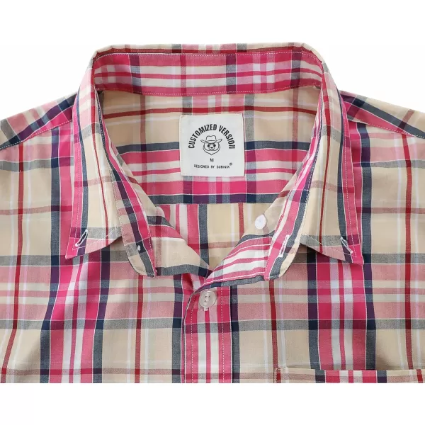 Dubinik®Mens Shirts Long Sleeve Shirts for Men Casual Button Down Vintage Plaid Pocket Soft Mens Button Up Shirts Long Sleeve