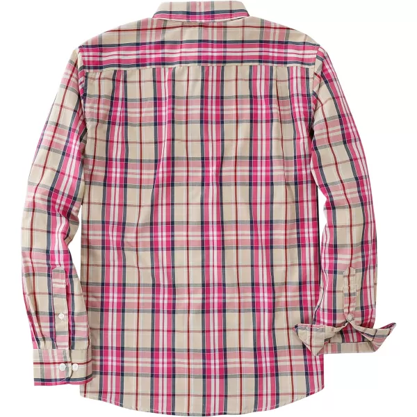Dubinik®Mens Shirts Long Sleeve Shirts for Men Casual Button Down Vintage Plaid Pocket Soft Mens Button Up Shirts Long Sleeve