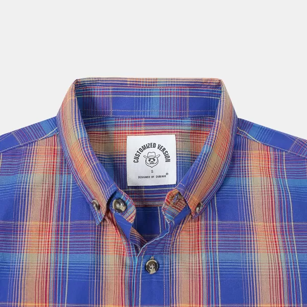Dubinik®Mens Shirts Long Sleeve Shirts for Men Casual Button Down Vintage Plaid Pocket Soft Mens Button Up Shirts Long Sleeve