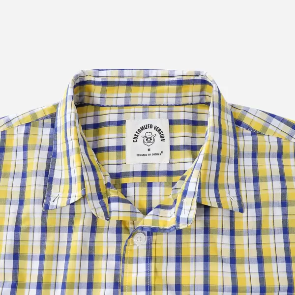 Dubinik®Mens Shirts Long Sleeve Shirts for Men Casual Button Down Vintage Plaid Pocket Soft Mens Button Up Shirts Long Sleeve