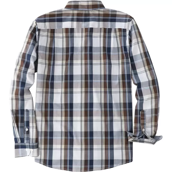 Dubinik®Mens Shirts Long Sleeve Shirts for Men Casual Button Down Vintage Plaid Pocket Soft Mens Button Up Shirts Long Sleeve
