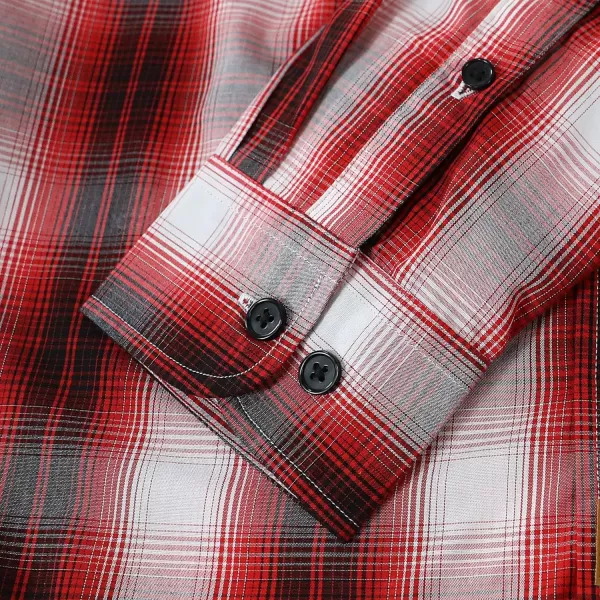 Dubinik®Mens Shirts Long Sleeve Shirts for Men Casual Button Down Vintage Plaid Pocket Soft Mens Button Up Shirts Long Sleeve