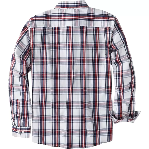 Dubinik®Mens Shirts Long Sleeve Shirts for Men Casual Button Down Vintage Plaid Pocket Soft Mens Button Up Shirts Long Sleeve