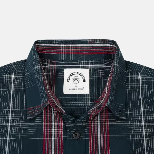 Dubinik®Mens Shirts Long Sleeve Shirts for Men Casual Button Down Vintage Plaid Pocket Soft Mens Button Up Shirts Long Sleeve