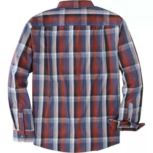 Dubinik®Mens Shirts Long Sleeve Shirts for Men Casual Button Down Vintage Plaid Pocket Soft Mens Button Up Shirts Long Sleeve