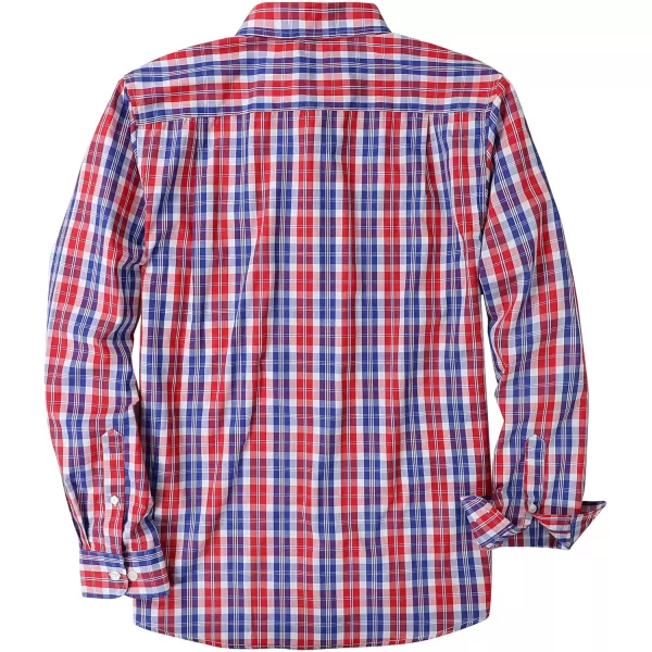 Dubinik®Mens Shirts Long Sleeve Shirts for Men Casual Button Down Vintage Plaid Pocket Soft Mens Button Up Shirts Long Sleeve