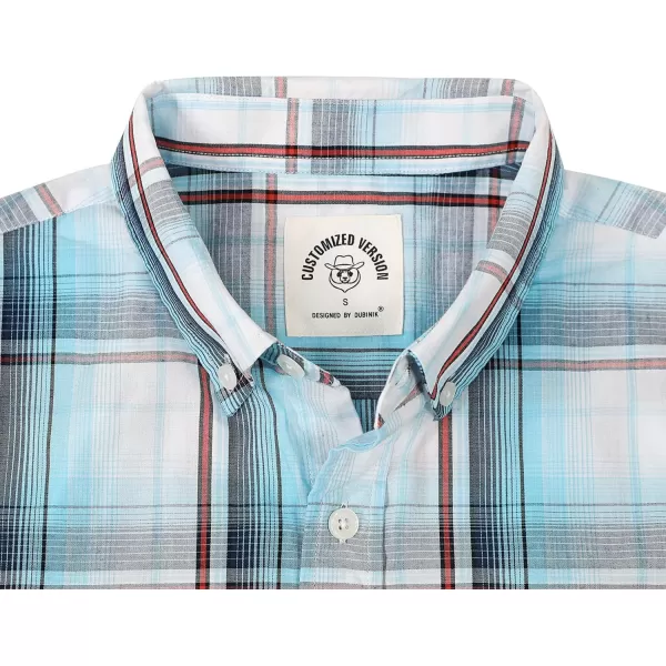 Dubinik®Mens Shirts Long Sleeve Shirts for Men Casual Button Down Vintage Plaid Pocket Soft Mens Button Up Shirts Long Sleeve