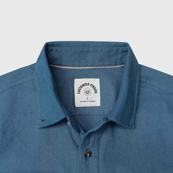 Dubinik®Mens Short Sleeve Button Down Shirts Denim Short Sleeve Shirt Men Two Pocket Western Soft Work Casual Denim Shirt
