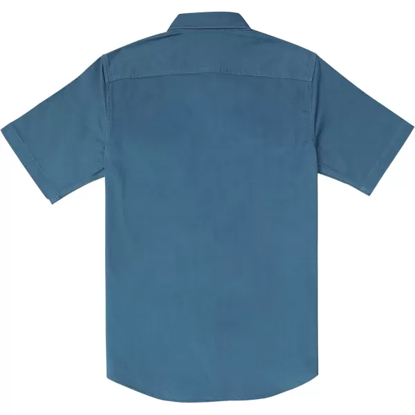 Dubinik®Mens Short Sleeve Button Down Shirts Denim Short Sleeve Shirt Men Two Pocket Western Soft Work Casual Denim Shirt