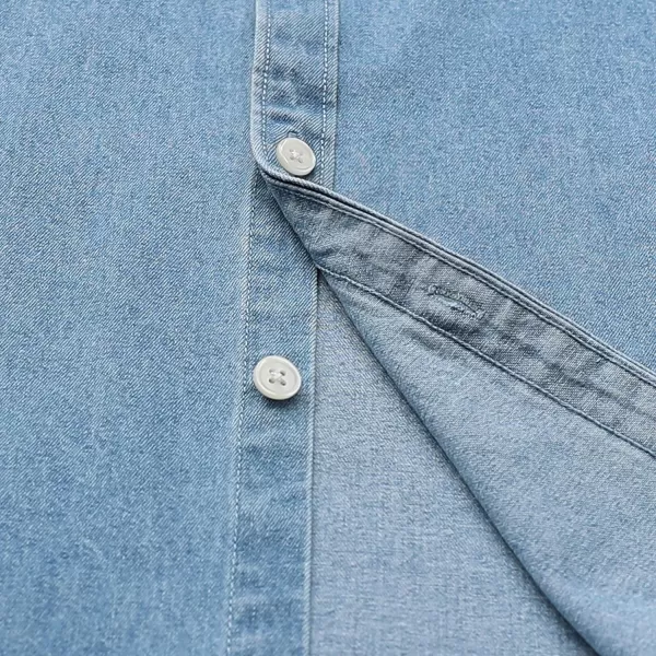 Dubinik®Mens Short Sleeve Button Down Shirts Denim Short Sleeve Shirt Men Two Pocket Western Soft Work Casual Denim Shirt