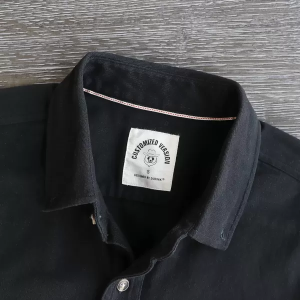 Dubinik®Mens Short Sleeve Button Down Shirts Denim Short Sleeve Shirt Men Two Pocket Western Soft Work Casual Denim Shirt