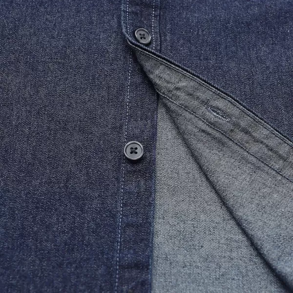 Dubinik®Mens Short Sleeve Button Down Shirts Denim Short Sleeve Shirt Men Two Pocket Western Soft Work Casual Denim Shirt