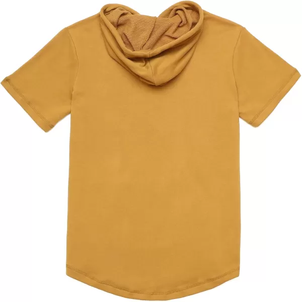 Dubinik®Short Sleeve Hoodie Lightweight Soft Cotton Moisture Wicking Kangaroo Pocket Short Sleeve Hoodie For Men