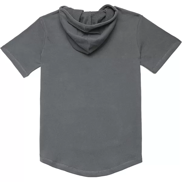 Dubinik®Short Sleeve Hoodie Lightweight Soft Cotton Moisture Wicking Kangaroo Pocket Short Sleeve Hoodie For Men