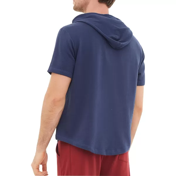 Dubinik®Short Sleeve Hoodie Lightweight Soft Cotton Moisture Wicking Kangaroo Pocket Short Sleeve Hoodie For Men
