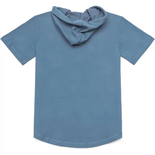 Dubinik®Short Sleeve Hoodie Lightweight Soft Cotton Moisture Wicking Kangaroo Pocket Short Sleeve Hoodie For Men