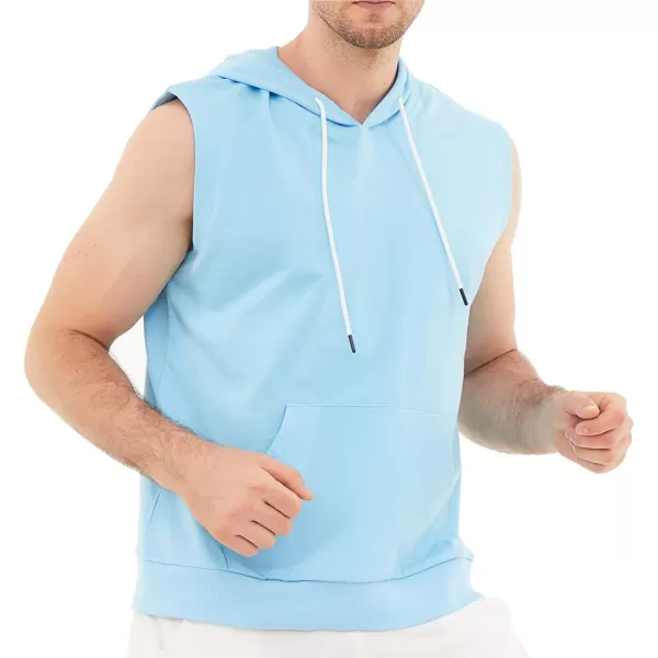 Dubinik®Short Sleeve Hoodie Lightweight Soft Cotton Moisture Wicking Kangaroo Pocket Short Sleeve Hoodie For Men