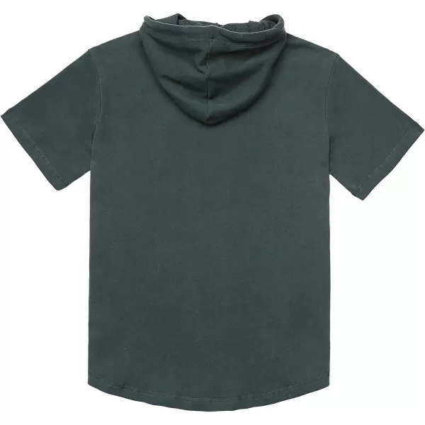 Dubinik®Short Sleeve Hoodie Lightweight Soft Cotton Moisture Wicking Kangaroo Pocket Short Sleeve Hoodie For Men