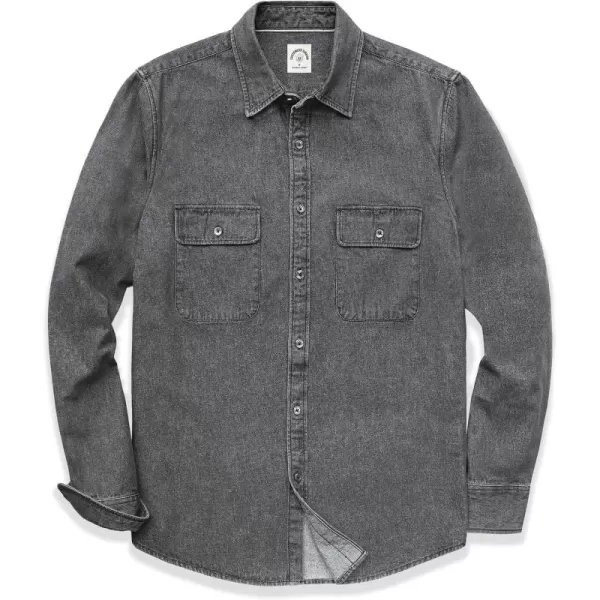 Dubinik® Denim Shirt Men Mens Denim Shirts Long Sleeve Mens Denim Button Down Shirt Cotton Regular Fit Casual Work Shirts