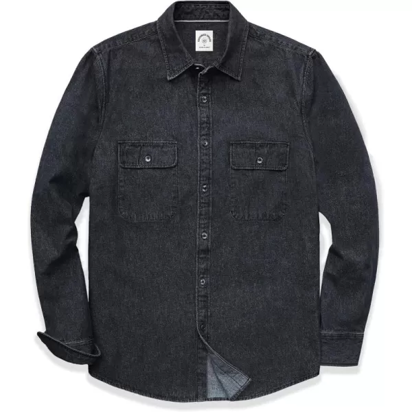 Dubinik® Denim Shirt Men Mens Denim Shirts Long Sleeve Mens Denim Button Down Shirt Cotton Regular Fit Casual Work Shirts