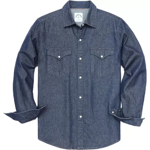 Dubinik® Denim Shirt Men Mens Denim Shirts Long Sleeve Mens Denim Button Down Shirt Cotton Regular Fit Casual Work Shirts