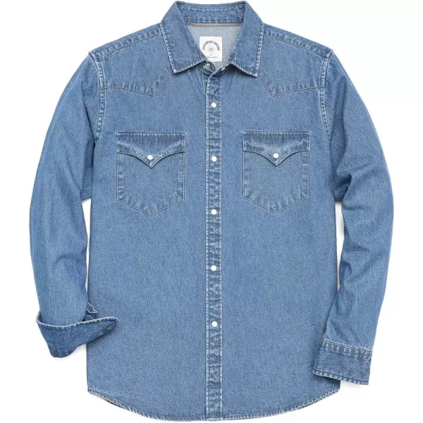 Dubinik® Denim Shirt Men Mens Denim Shirts Long Sleeve Mens Denim Button Down Shirt Cotton Regular Fit Casual Work Shirts