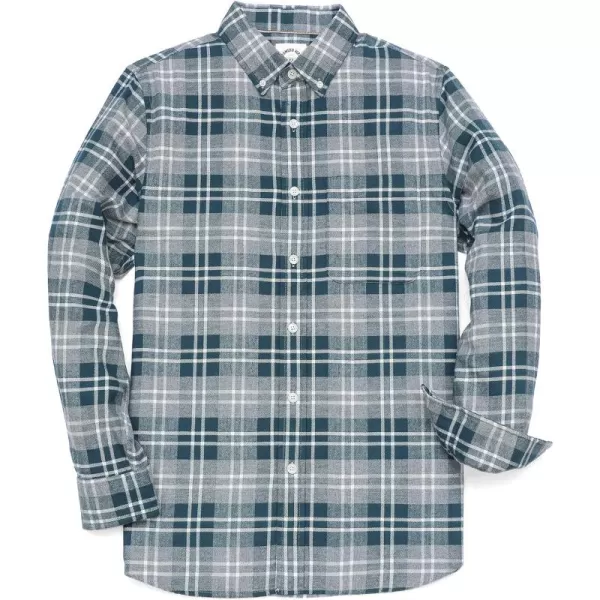 Dubinik® Flannel Shirt for Men Casual Button Down Work Soft All Cotton Lightweight Flannel Mens Plaid Shirts Long Sleeve