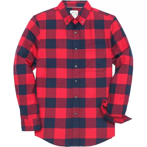 Dubinik® Flannel Shirt for Men Casual Button Down Work Soft All Cotton Lightweight Flannel Mens Plaid Shirts Long Sleeve