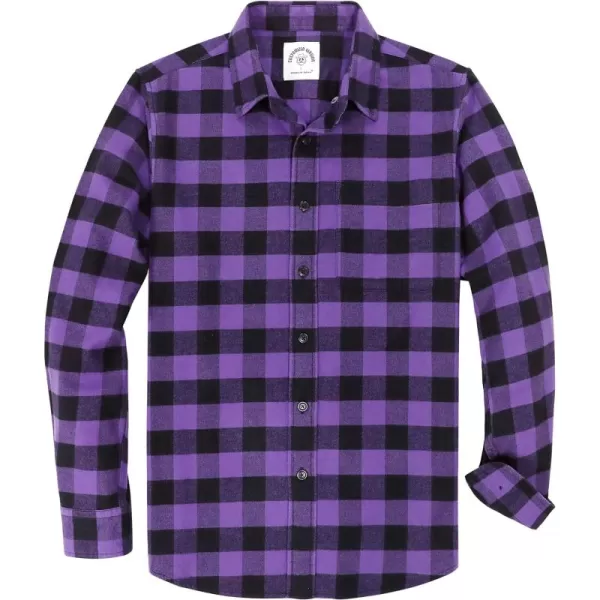 Dubinik® Flannel Shirt for Men Casual Button Down Work Soft All Cotton Lightweight Flannel Mens Plaid Shirts Long Sleeve